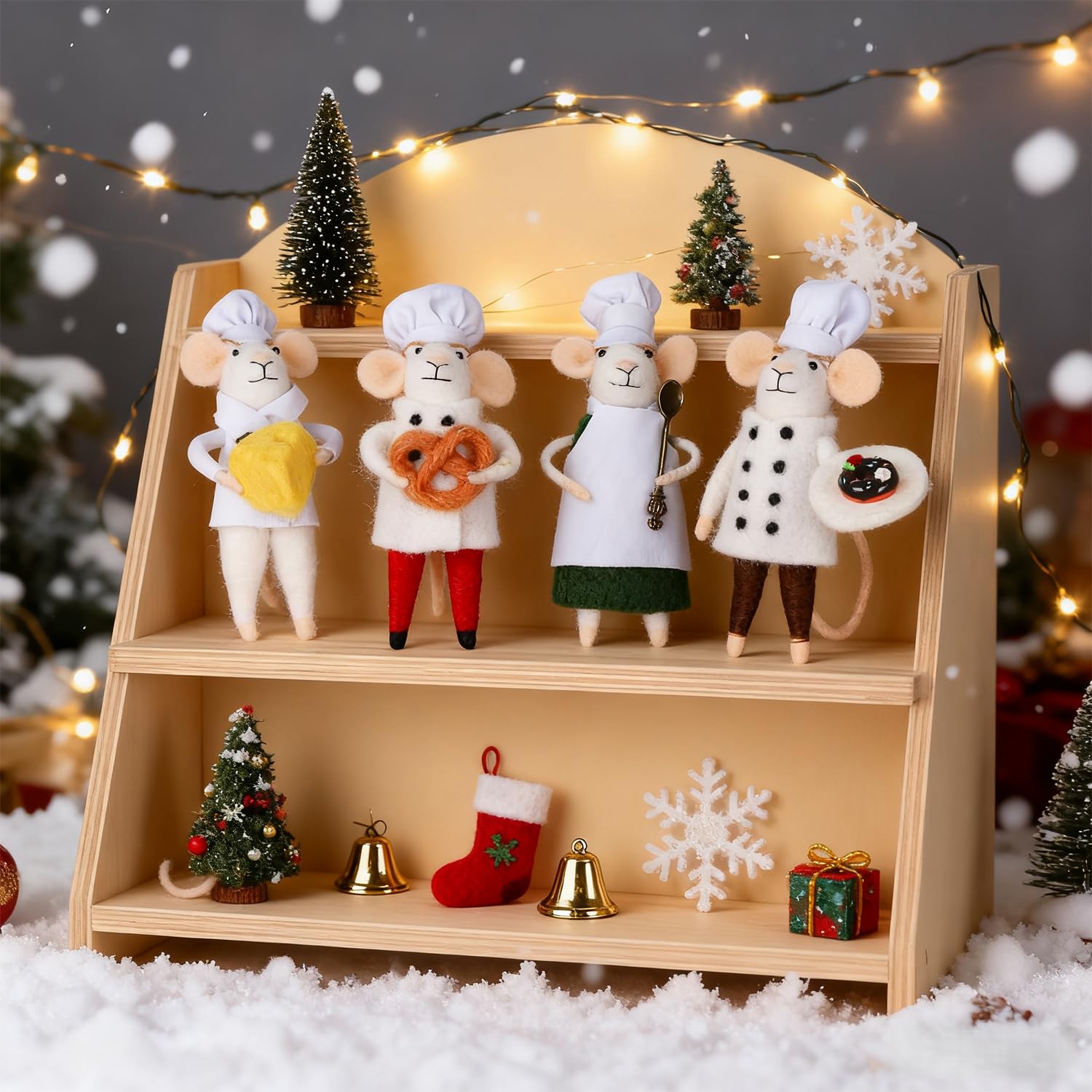 Annalee クリスマス フェルト人形 4点セット Amazon.co.jp: Watereem クリスマスフェルトネズミオーナメント4個